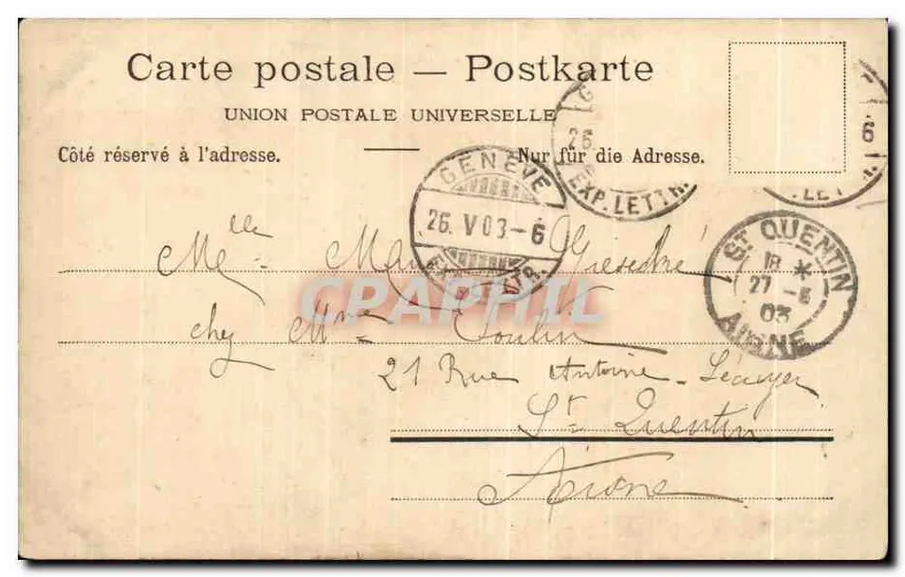 Vue panoramique de Herisau — éditeur: BARTEN, SOCIÉTÉ DE PHOTOGRAPHE, NIEDERHÜSSEN - Verso