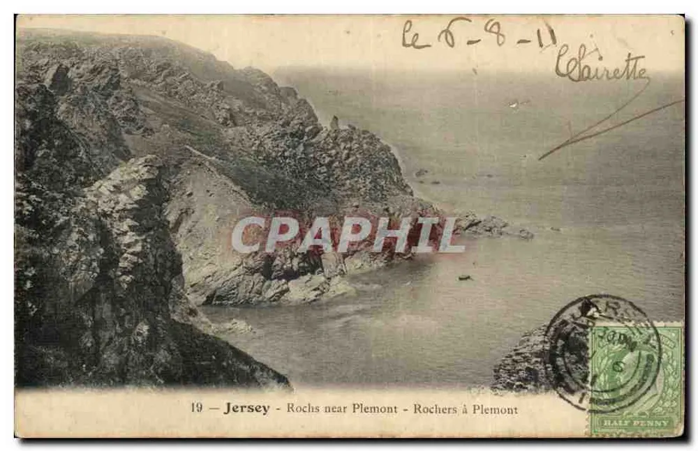 Jersey — Felsen bei Plemont — Unbekannter Verleger, Nr. 19 - Vorderseite