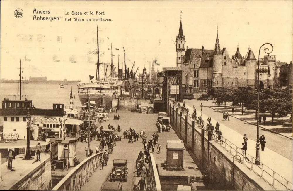 Antwerpen — Le Steen und der Hafen — Verlag M. L. S. (M. L. S.) - Vorderseite