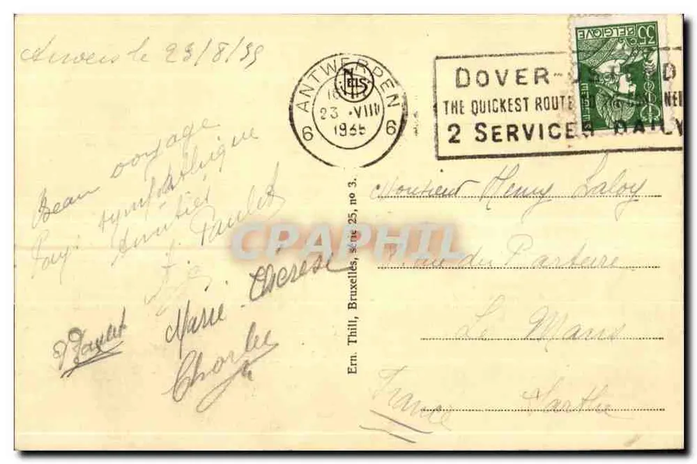 Antwerpen — Le Steen und der Hafen — Verlag M. L. S. (M. L. S.) - Rückseite