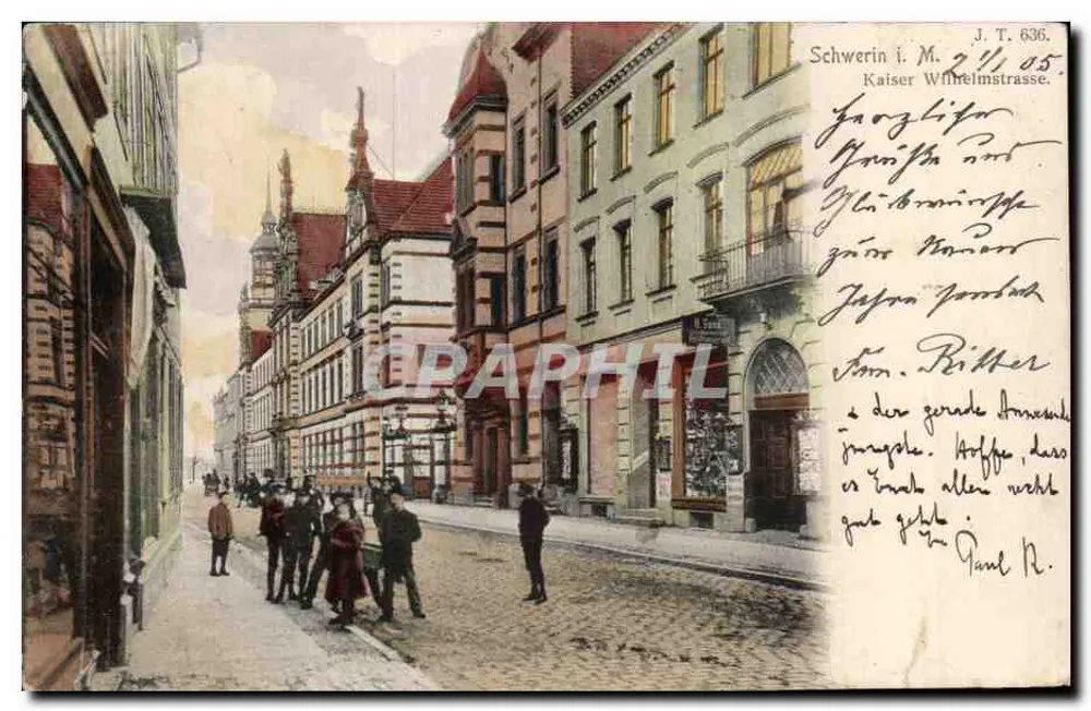 Schwerin i. M. — Kaiser Wilhelmstraße — éditeur J. T. 636 - Frente