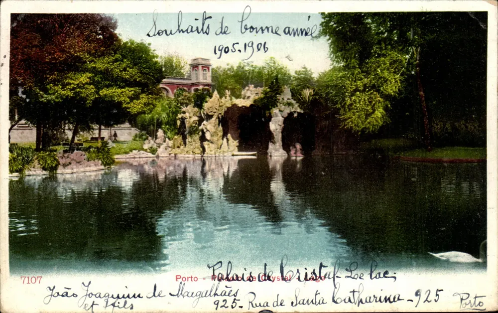 Palácio de Cristal - Lago - Porto — editor '7107' e número de série visível - Frente