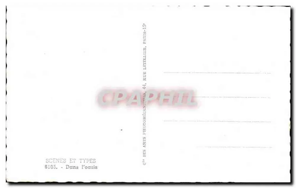 In der Oase — Szenen und Typen — Cie des Arts Photographiques, Paris - Rückseite