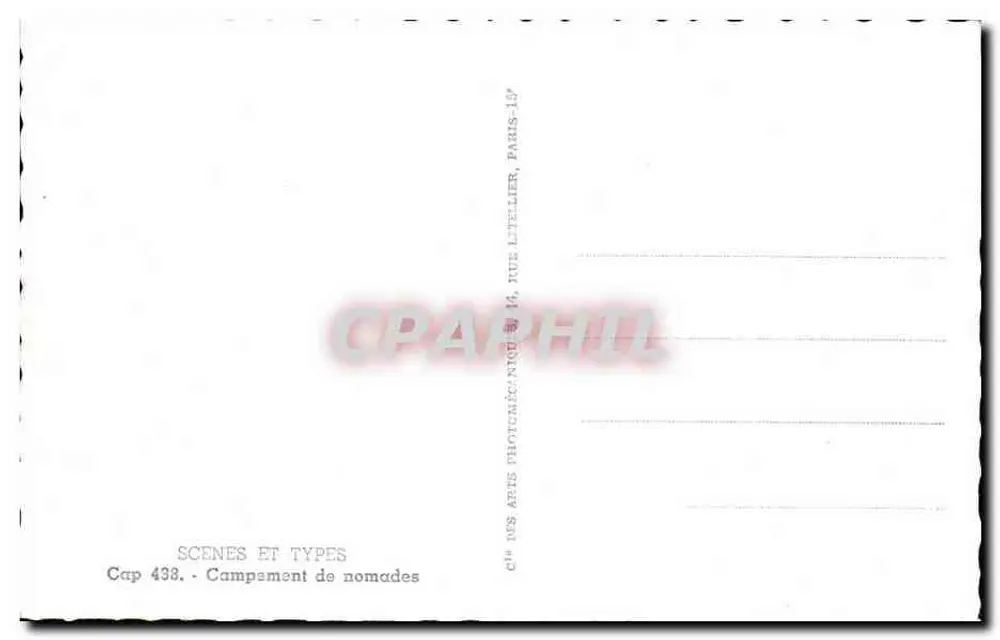 Acampamento de nômades — Egito — Cap 433, Cⁱᵉ dos Artes Fotográficas, Paris - Verso