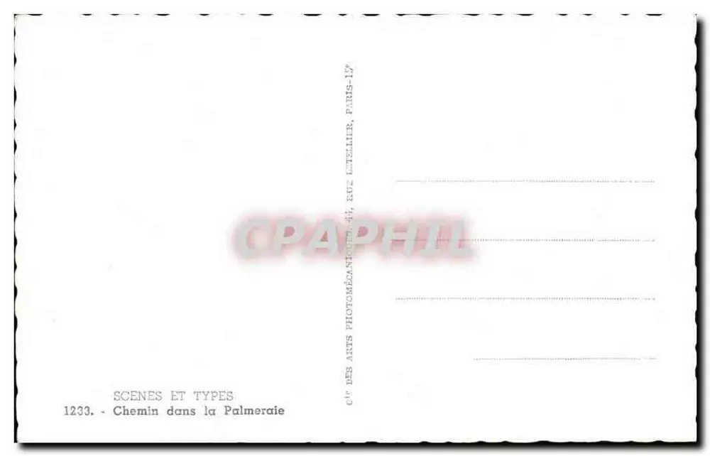 Caminho na Palmeraie — Editor C.° dos Arts Photomécaniques, Paris - Verso