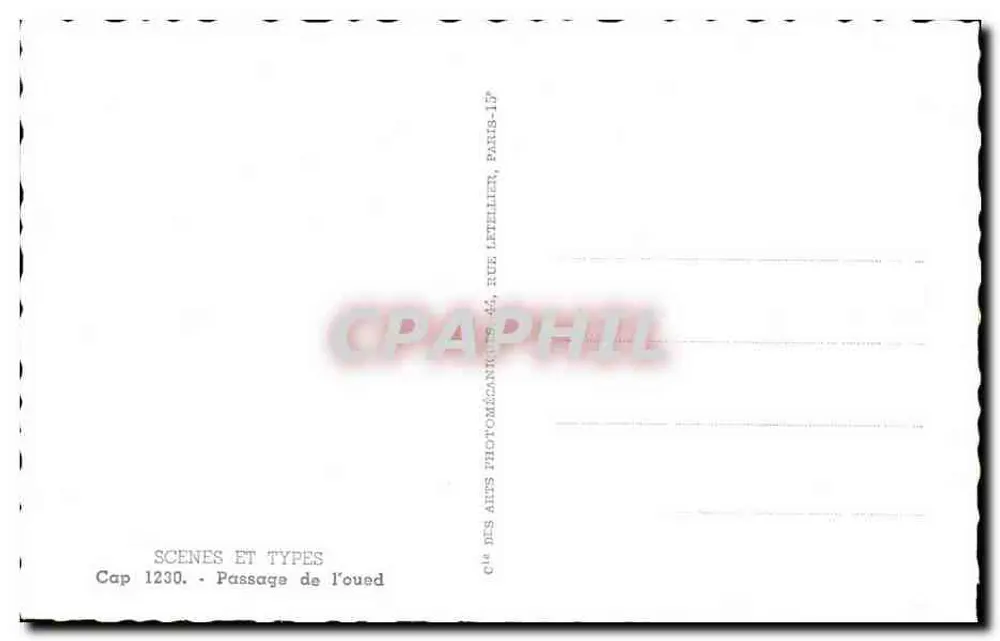 Passagem do oued — Éditeur Cap, n° 1230 - Verso