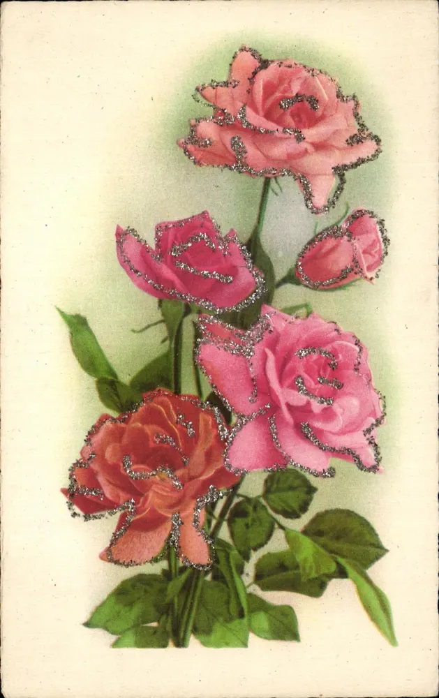 Arranjo de rosas — edição em xilogravura — Coleção Chromatique Mat Série N°5 - Frente