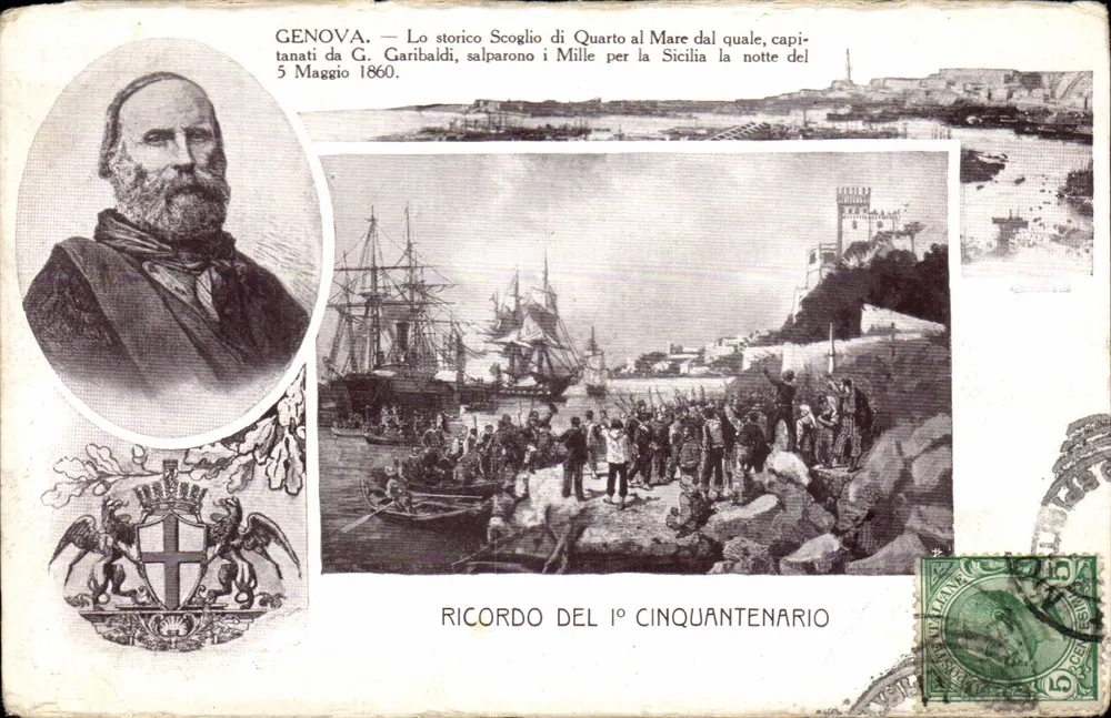 Genova — Le Scoglio di Quarto, Ausgangspunkt der Mille für Sizilien am 5. Mai 1860 — Verleger nicht sichtbar - Vorderseite
