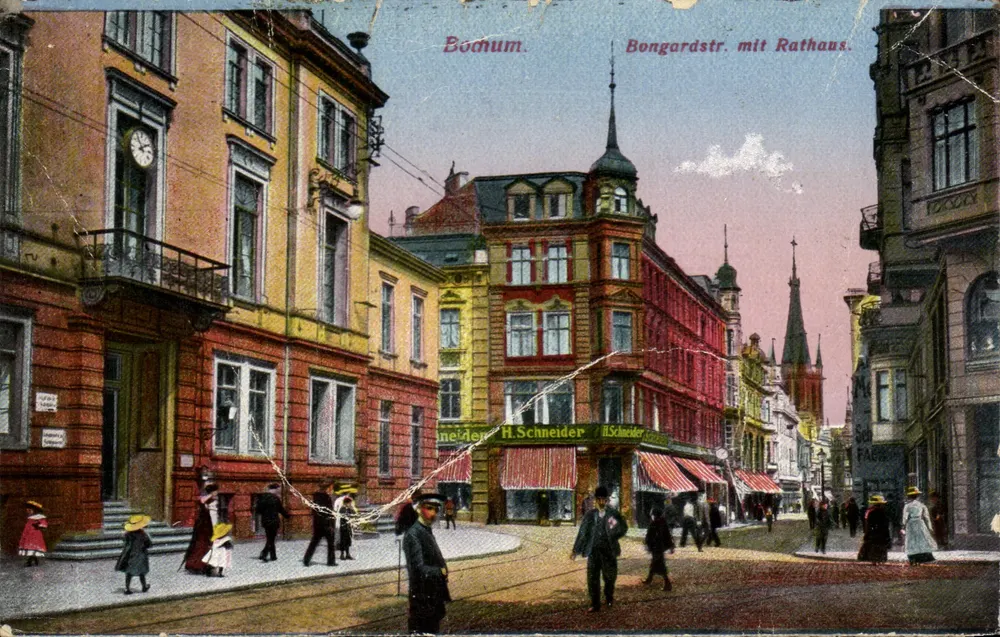 Bochum — Bongardstraße met Rathaus — H. Schneider - Voorkant