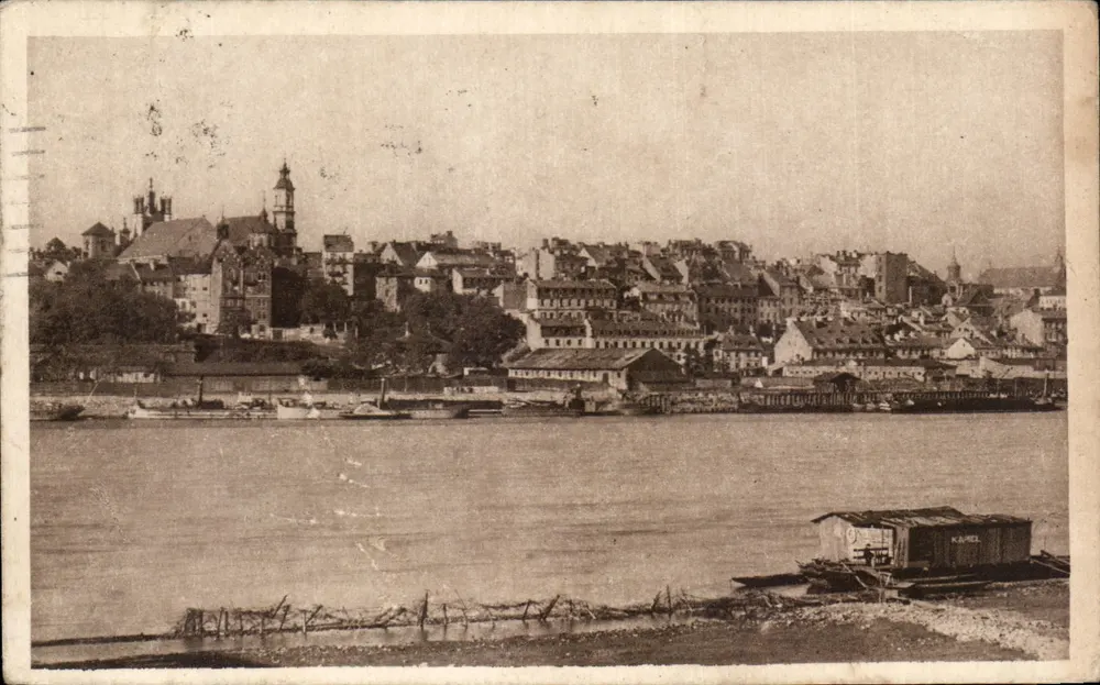 Aussicht auf die Stadt Warschau — am Fluss Wisla — Verlag Fot. J. Bulhak - Vorderseite