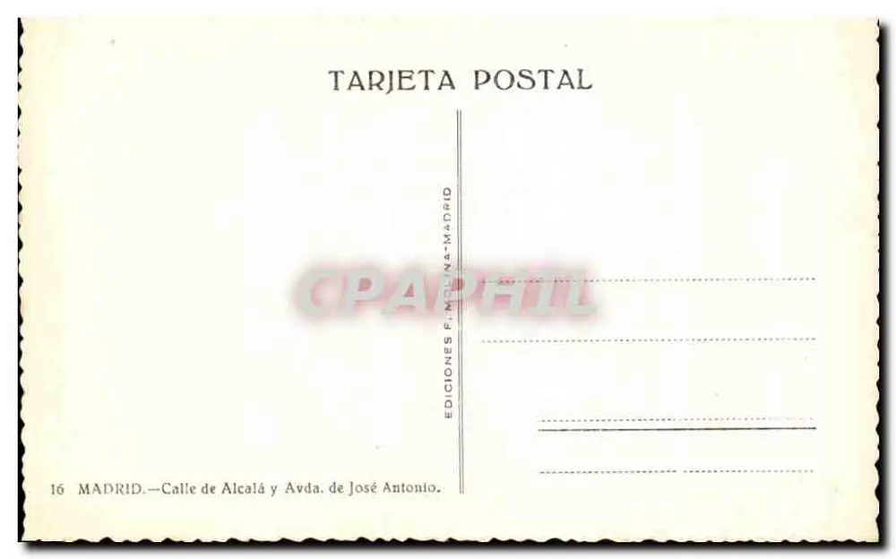 Madrid — Place de la Concorde — Verlag: Ediciones F. Molina - Rückseite