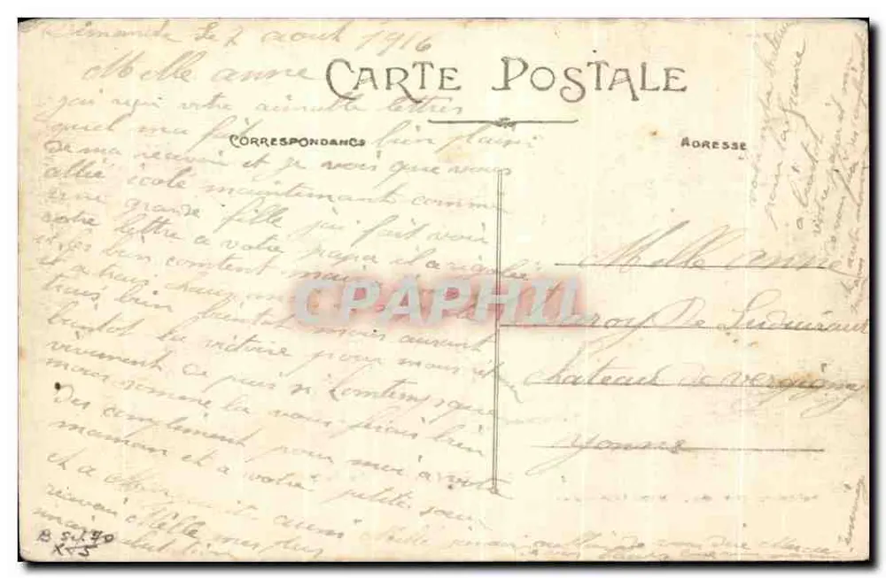 Salonique (1916) — Em Baía — Malinvaud, grav.-imp., Limoges Lyon-France - Verso