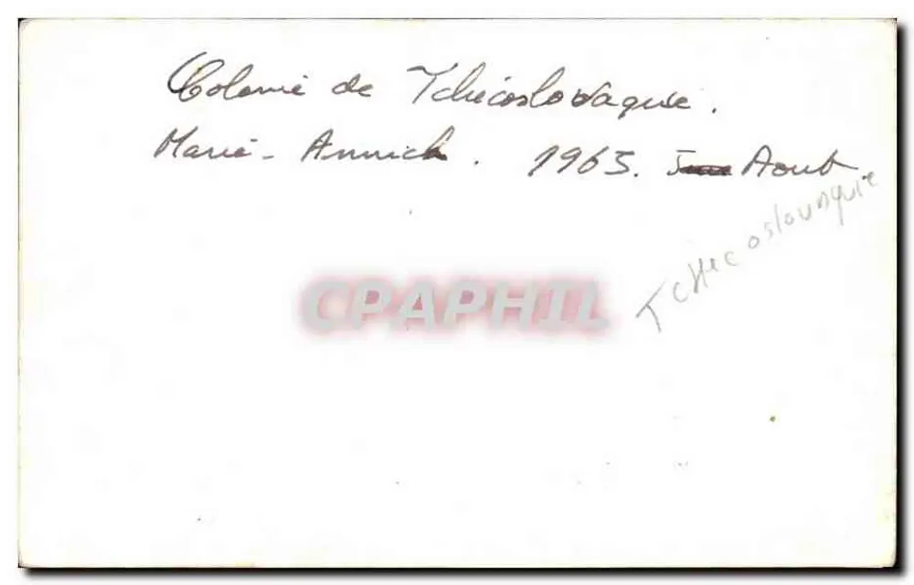 Kolonie Tschechoslowakei — Marie-Annick — 1965 — Tschechoslowakei - Rückseite