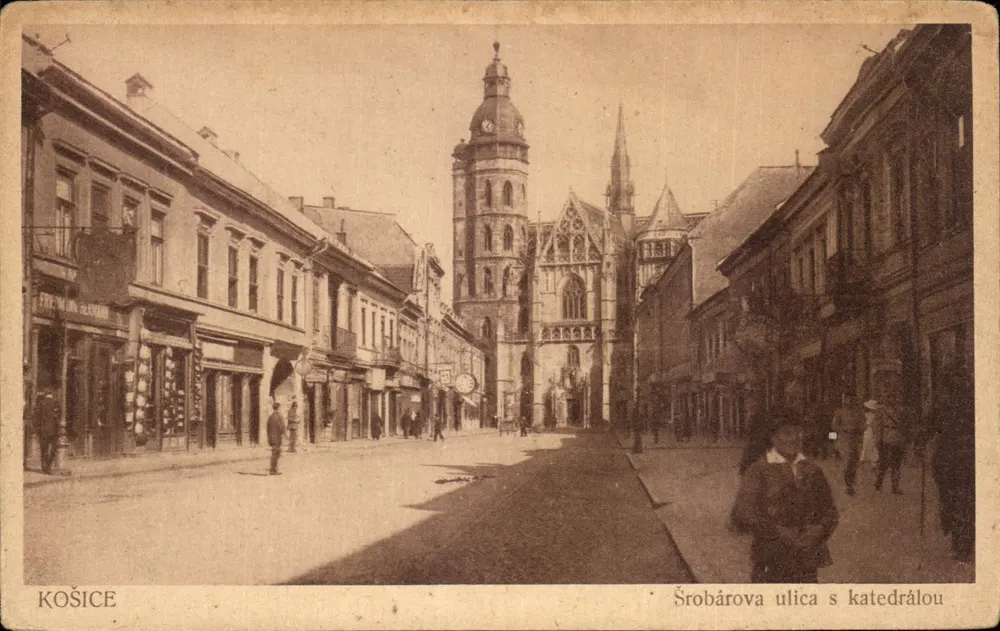 Košice — Rua Šrobárova com a catedral — JKO, Nr. 20 - Frente