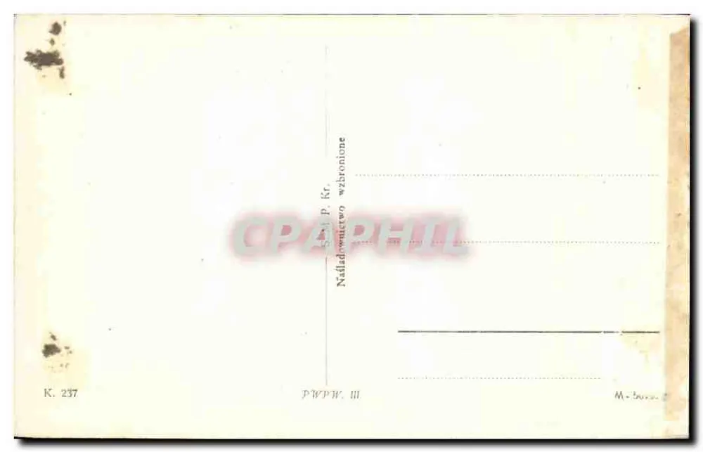 Kraków. Wawel — Königliches Schloss und Türme — Verlag PWPW, Nr. 237 - Rückseite