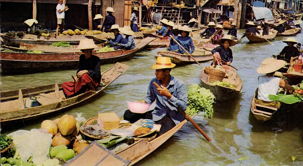 Schwimmender Markt von Wat Sai — Bangkok — Verlag THAI SUPA, Nr. P.C.707 - Vorderseite