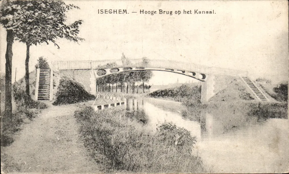 Iseghem — Hohe Brücke am Kanal — Strobbbe-Hoornaert, Iseghem - Vorderseite