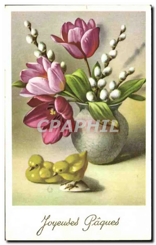 Fiori e pulcini — Buone Pasquetta — editore non visibile - Recto