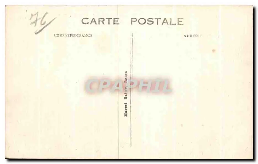 Rouen — Ansicht der Place Carnot von den Quais und dem Pont Boieldieu — Verlag Marcel Raffin, Nr. 661 - Rückseite