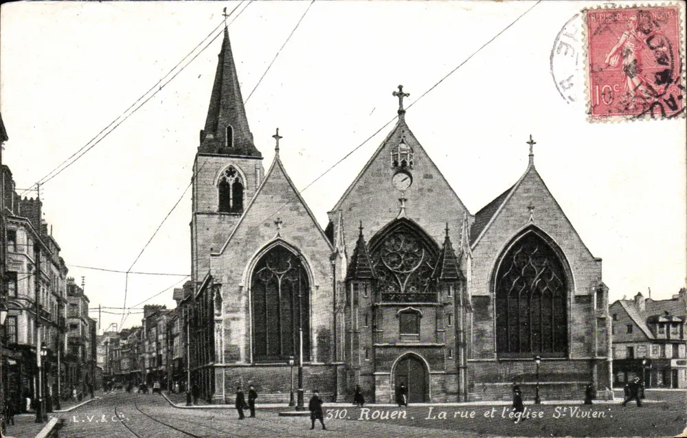 Rouen. Die Straße und die Kirche Saint-Vivien — L.V.&C. Nr. 310 - Vorderseite
