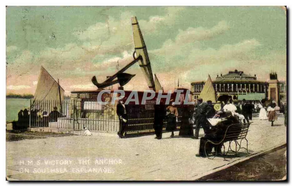 H.M.S. VICTORY. DER ANKER. AUF DEM SOUTHSEA ESPLANADE — Verlag Mitch & Ock 'Nelson Centenary', Serie N° 87614 - Vorderseite