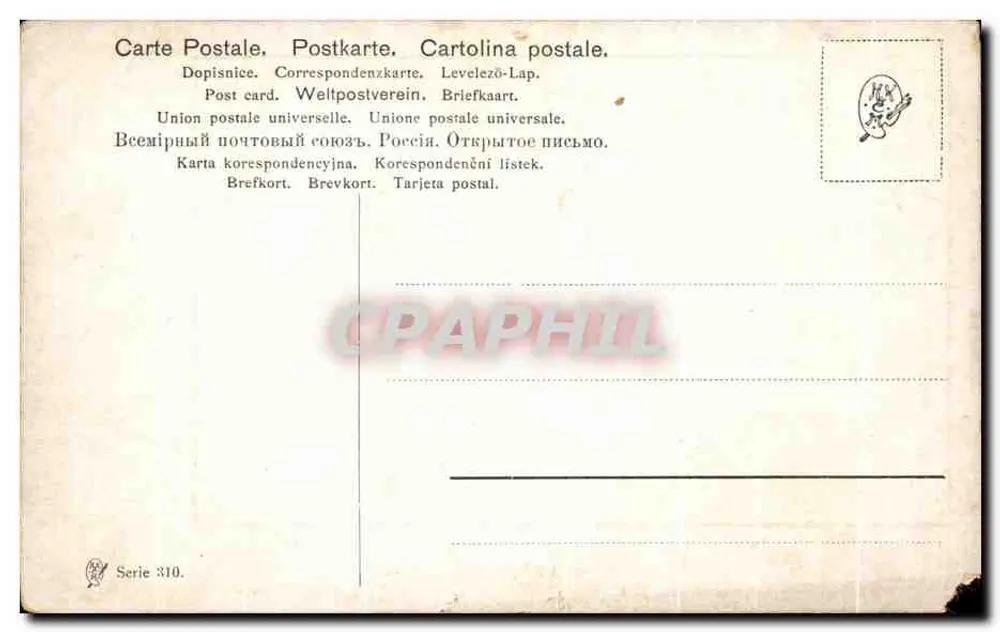 Scena jesiennej z bukami — praca Mosera — seria 310 - Rewers