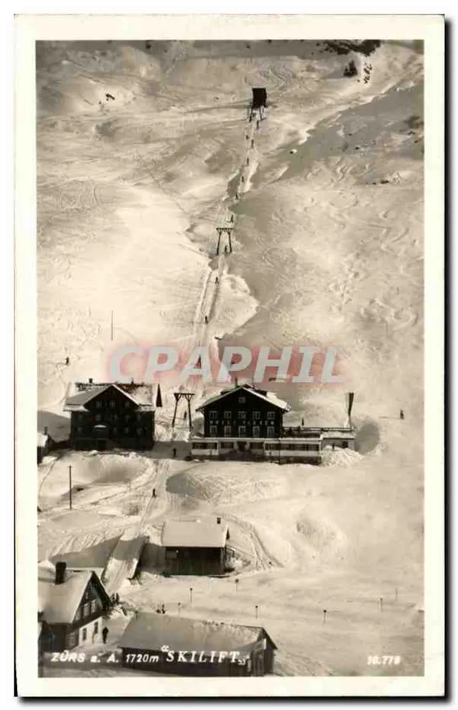 Zörs a. A. 1720m — Skilift — Foto Risch-Laut, B. genz u. Landeck, Ostmark, Nr. 10779 - Frente