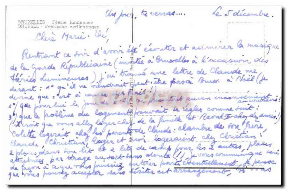 Brüssel - Leuchtende Feiertage - Foto der Grande République - Verlag Phot. Verderiet - Rückseite