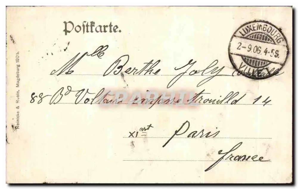 Lussemburgo — Nord-Viaduct — Reinicke & Rußin, Magdeburgo 1904 - Verso