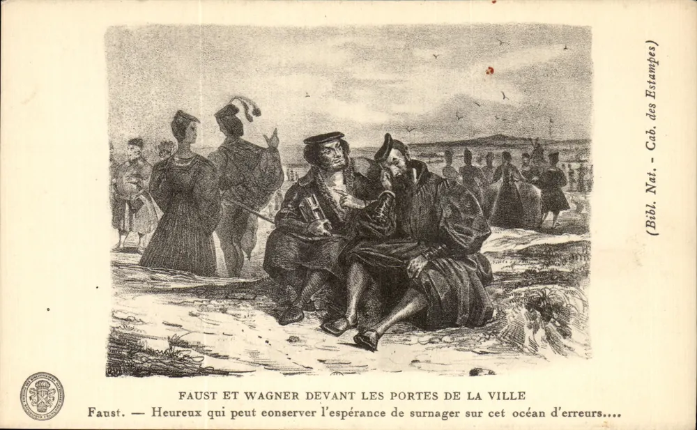 Faust e Wagner diante das portas da cidade — Bibliothèque nationale des Estampes — número de série não visível - Frente