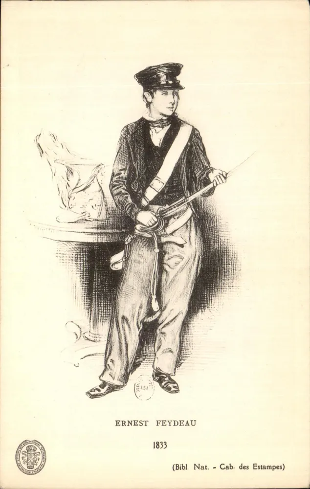 Soldado — ilustração — Ernest Feydeau, 1833, Bibliothèque nationale, Cabinet des estampes - Frente