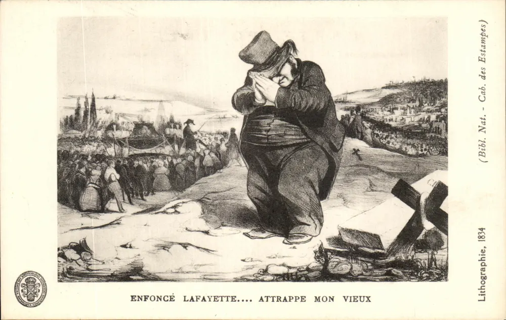 Lafayette enfoncé... attrape mon vieux — Lithographie, 1834 — Bibliothèque Nationale des Estampes - Recto