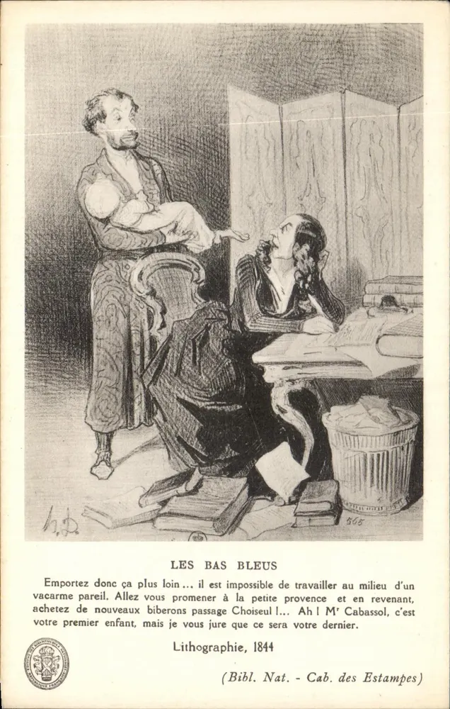 I Bas Blu — Litografia, 1844 — Bibliothèque Nationale, Cabinet des Estampes - Recto