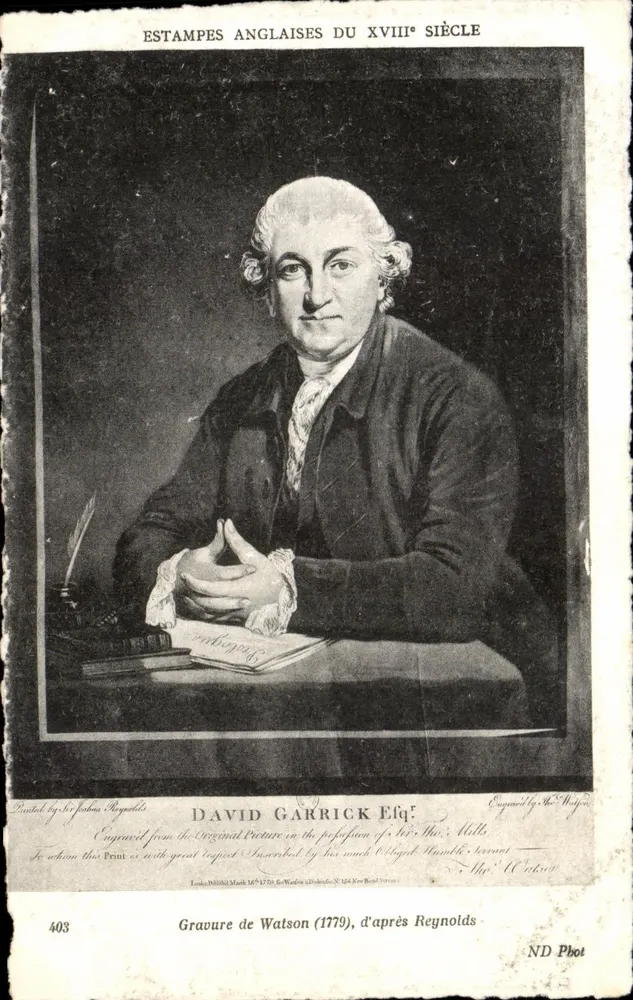 David Garrick — Estampas inglesas do século XVIII — ND Phot - Frente