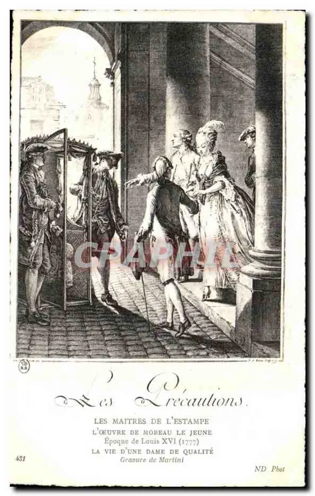 Die Vorsicht — Das Werk von Moreau le Jeune, Zeit von Ludwig XVI (1777) — ND Phot, Nr. 431 - Vorderseite