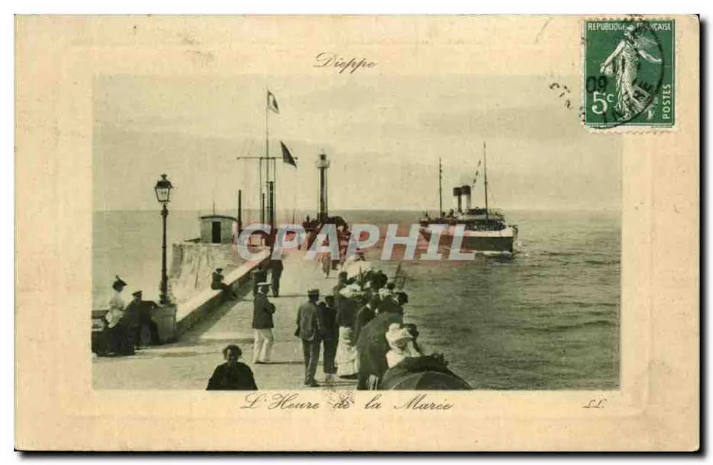 Dieppe — L'Heure de la Marée — Editor LL, n° 232 - Frente