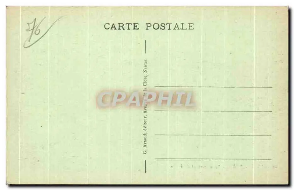 Le Tréport - Yacht, der aus dem Hafen fährt — G. Arnaud, Nantes, n°38 - Rückseite