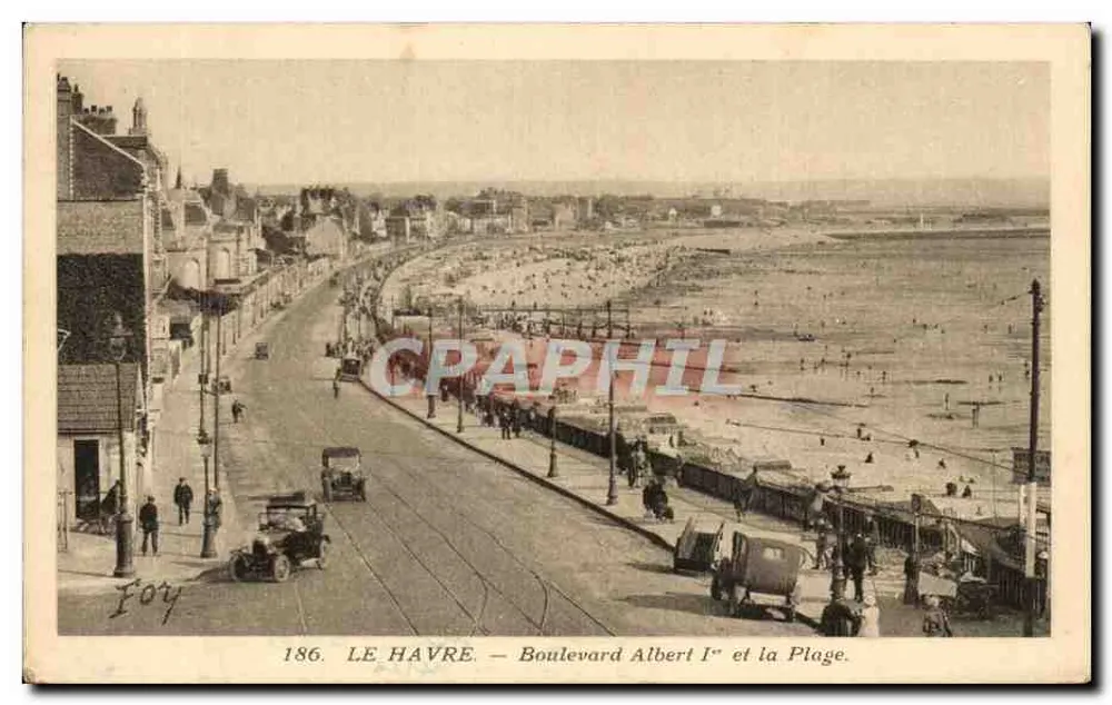 Le Havre — Boulevard Albert Ier e a Praia — Foy, n°186 - Frente