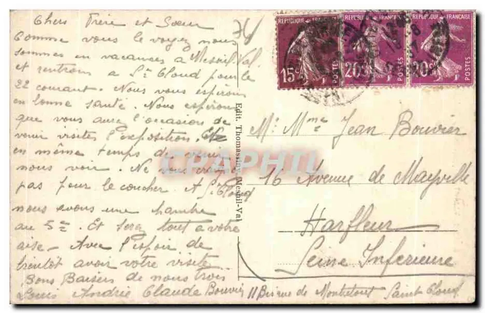 MESNIL-VAL - A Praia vista das Falésias — Editor Thomas, n°22 - Verso