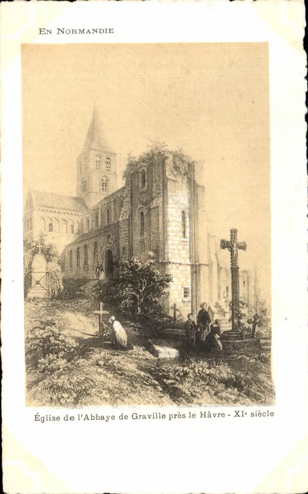 Kirche der Abtei Graville in der Nähe von Le Havre — 11. Jahrhundert — Künstleredition Supra Paris - Vorderseite