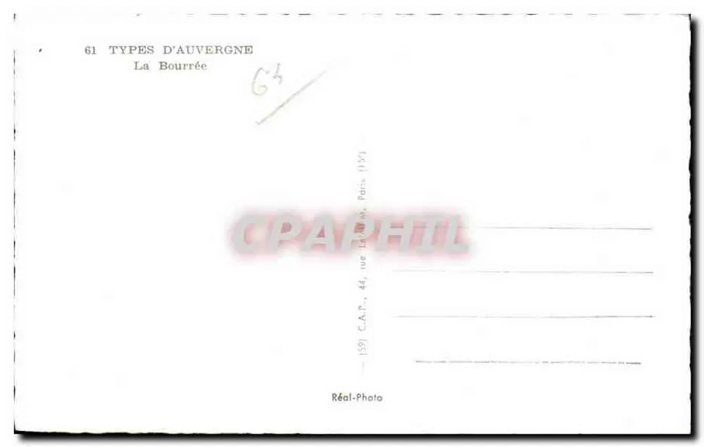 A Bourrée — cena de aldeia — C.A.P., Paris - Verso