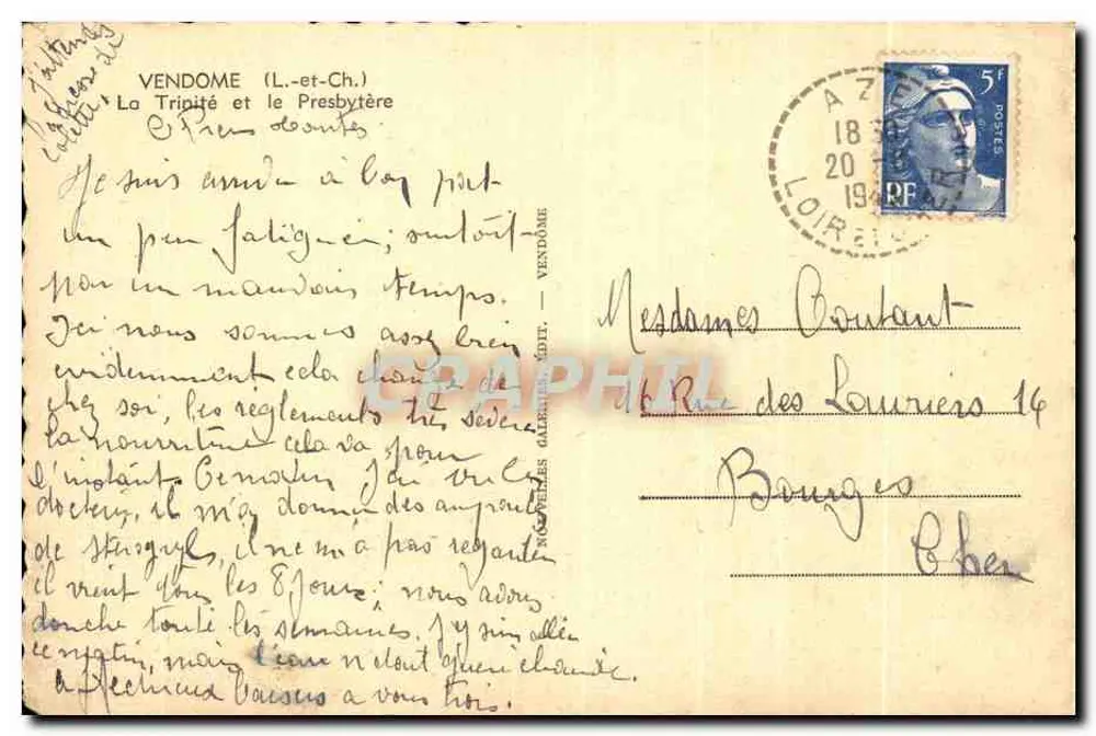 Vendôme (L.-et-Ch.) — La Tripité und das Presbytère — Verlag: Société des Cartes Postales - Rückseite