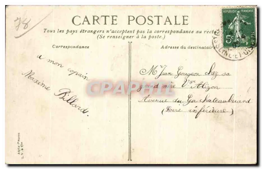 Saint-Germain-en-Laye — Das Theater und die Statue Thiers — Verlag L. V. D. C. n°5 - Rückseite
