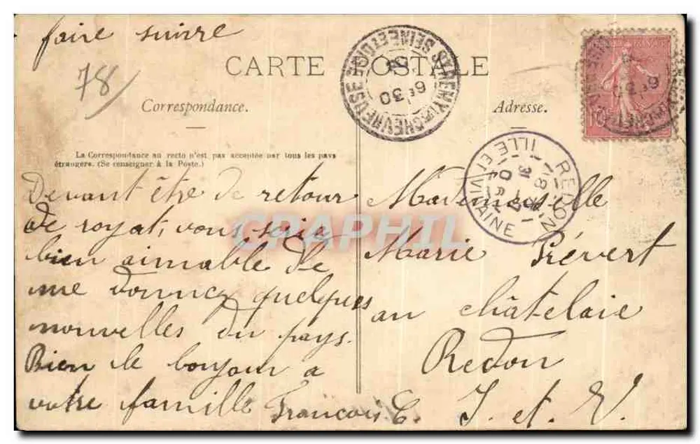 Castelo de Dampierre — Faches Oeste e Meio-dia — Vale de Chevreuse (S.-e O.) — Edição Gaurent, n° 345 - Verso
