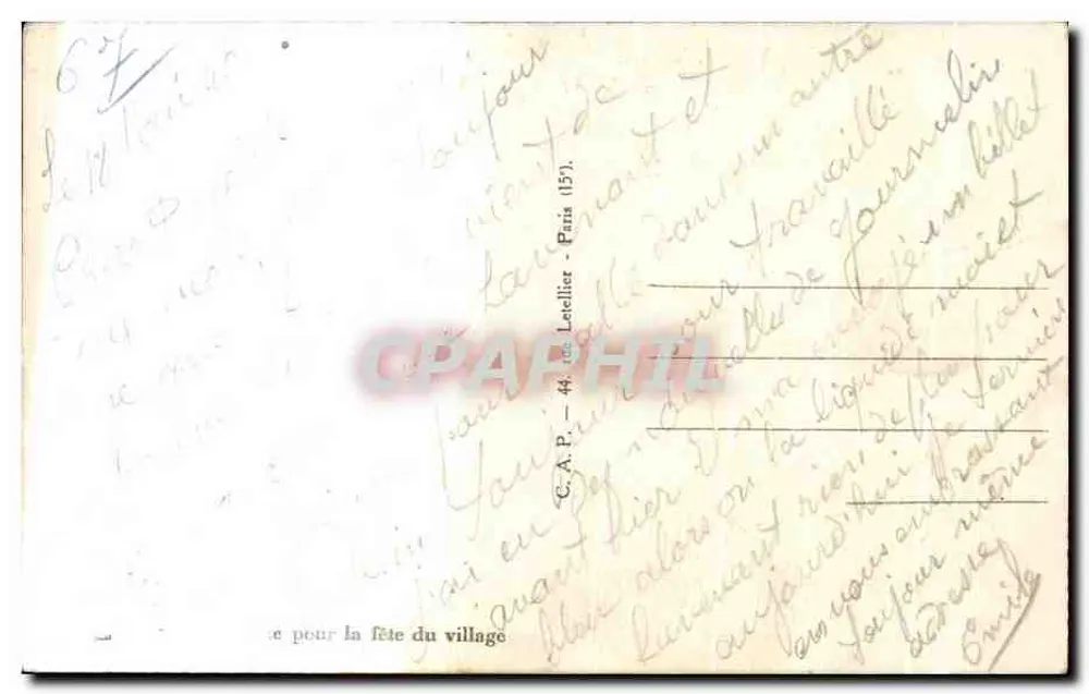 Dorf-Fest — 1910 — C.A.P. - 44, rue Letellier - Paris (15) - Rückseite