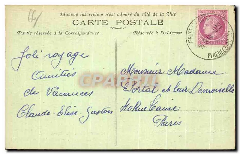 Vernet-les-Bains — Die Käserei und das Tennisfeld — phot. Blaui, ed. Reprod. interd. - Rückseite