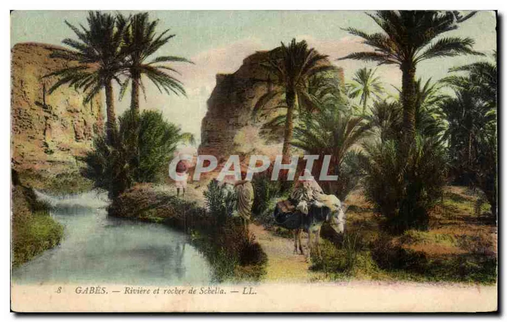 Gabès — Fluss und Schella-Felsen — LL. - Vorderseite
