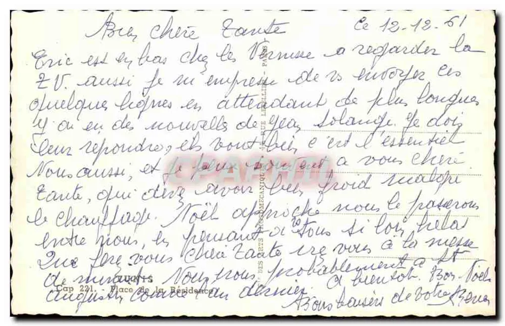 Place de la Résidence — Cap 221 — Éditeur : Cap 221 - Verso