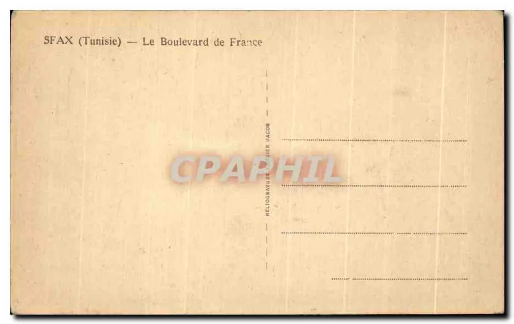 Sfax (Tunesien) — Der Boulevard de France — Cim - Rückseite