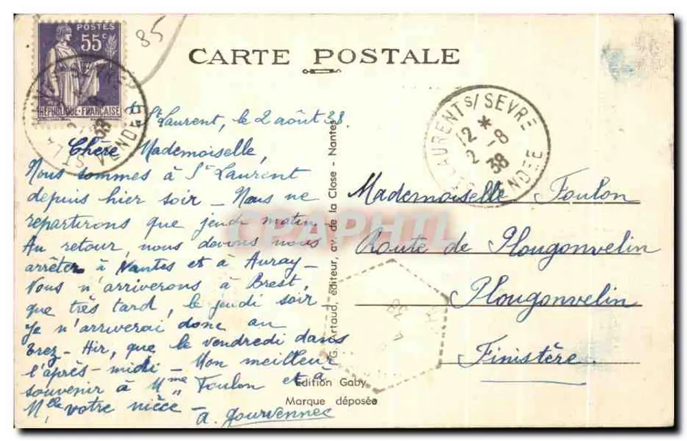 Saint-Laurent-sur-Sèvre (Vendée) — Die Kapelle der Schwestern der Weisheit — Édition Gaby, n°9 - Rückseite